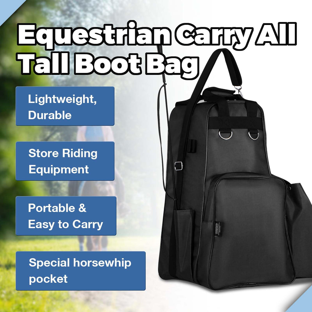 Harrison Howard equestrian pack helmet-pocket safe storage for headgear after rides.