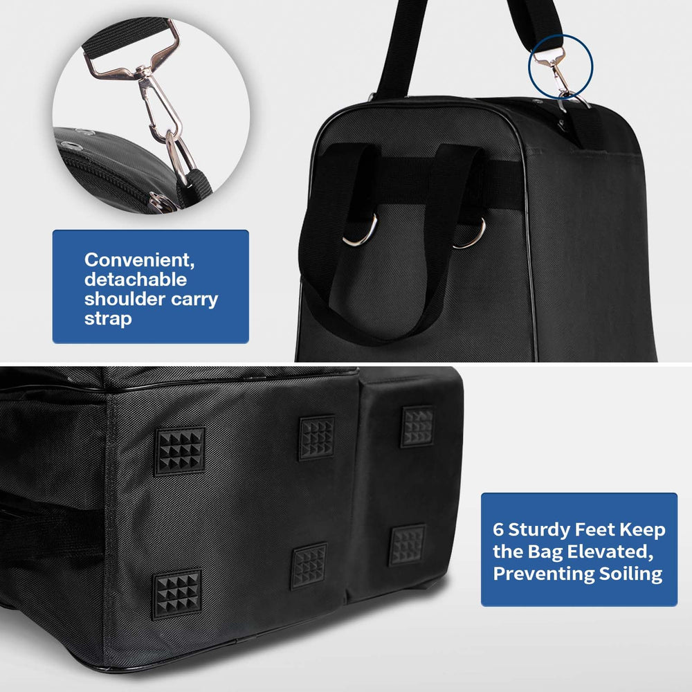 Harrison Howard equestrian pack waterproof-material guards contents from rain and dust.