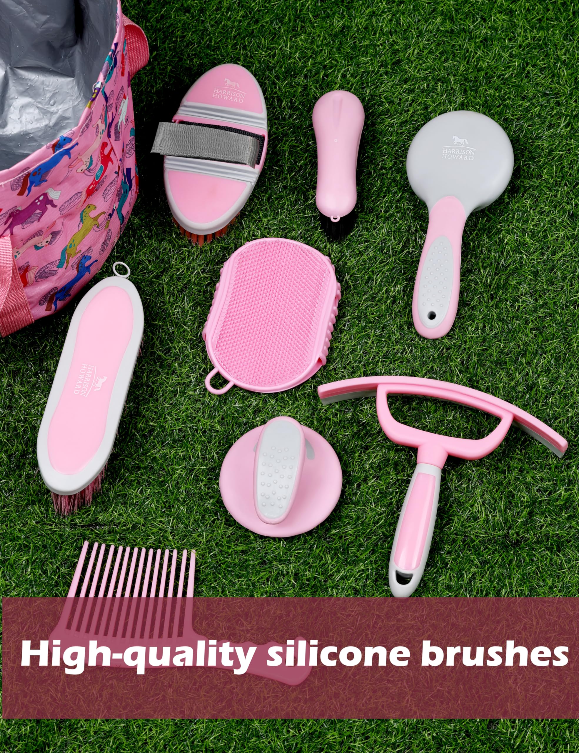Harrison Howard ergonomic silicone-wrapped handles reduce hand fatigue during grooming
