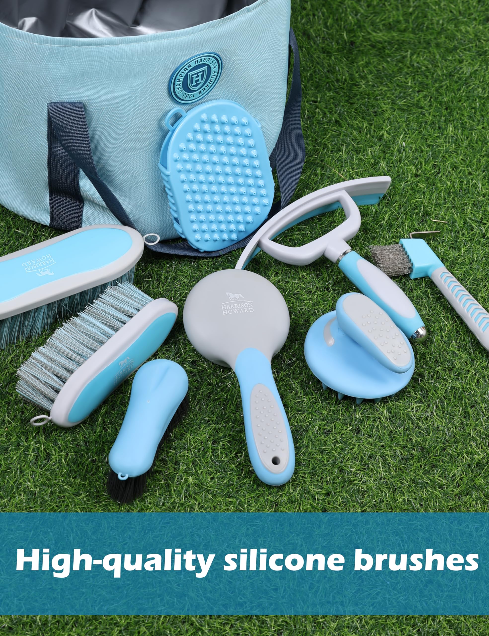 Harrison Howard coarse curry lifts dirt safely during grooming for a thorough clean.