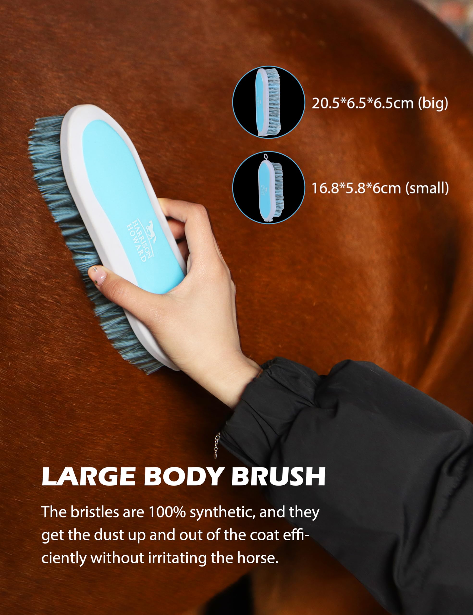Harrison Howard massage glove adds soothing contact during grooming sessions.