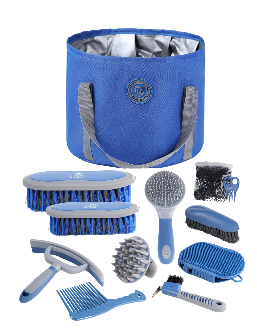 Harrison Howard dandy brush in deep blue for daily grooming and dirt removal