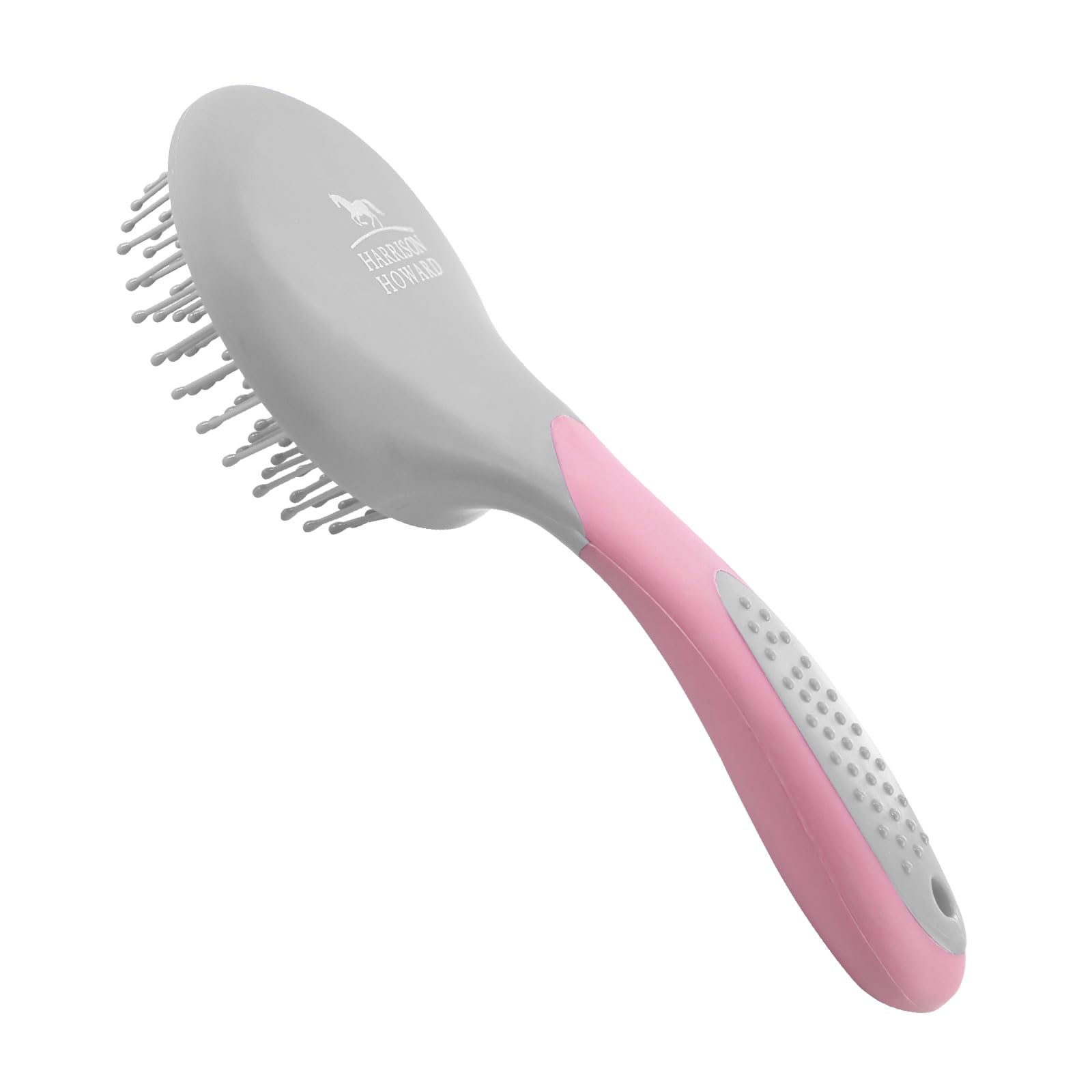 Harrison Howard mane and tail brush arc-handle enables gentle detangling.