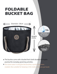 Harrison Howard organizer tote in black enables on-the-go grooming