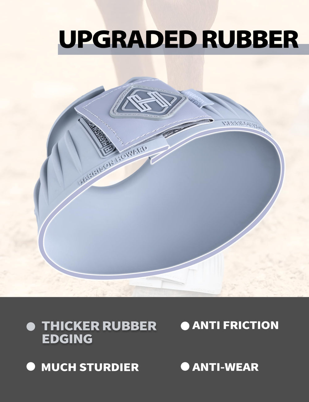 Harrison Howard waterproof rubber exterior with stripe detail resists wear