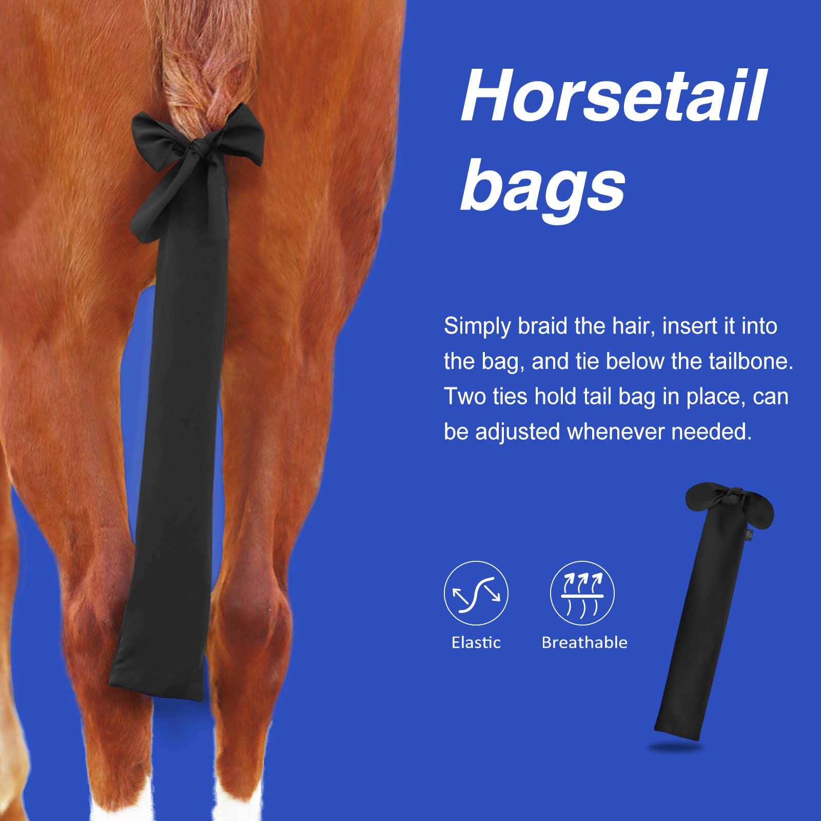 Harrison Howard Stretchy Tail Bag adjustable two-closure fit for easy setup