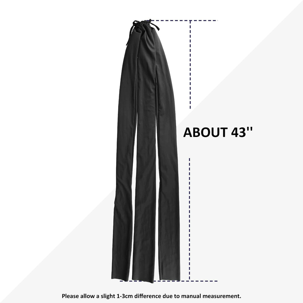 Harrison Howard tail bag easy-closure demonstrates effortless tie-off after braiding