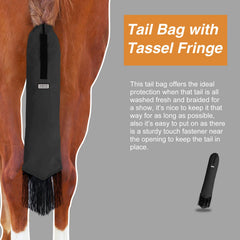 Harrison Howard tailbag fringe detail highlights 4-5 inch tassel for style.