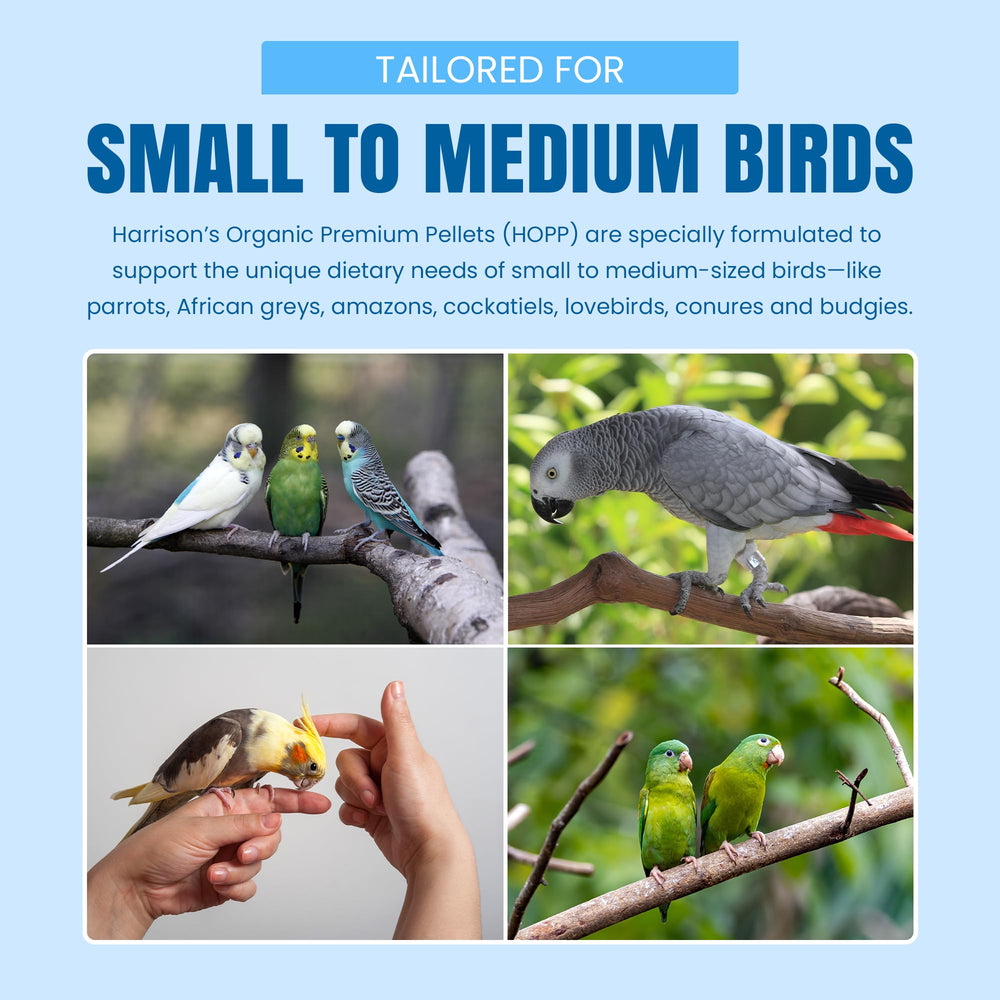 Harrison's Premium Pellets nutrition-facts highlight vitamin and mineral balance
