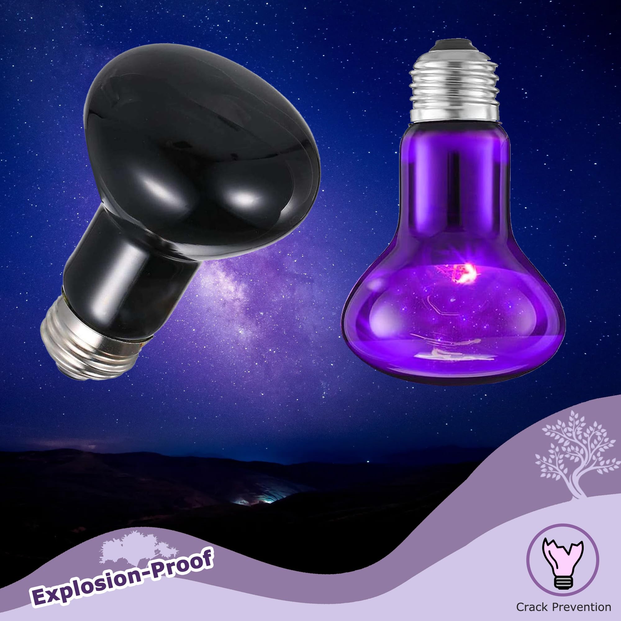HARTOMPET 60W reptile night light infrared heat for cooler nights in terrariums.
