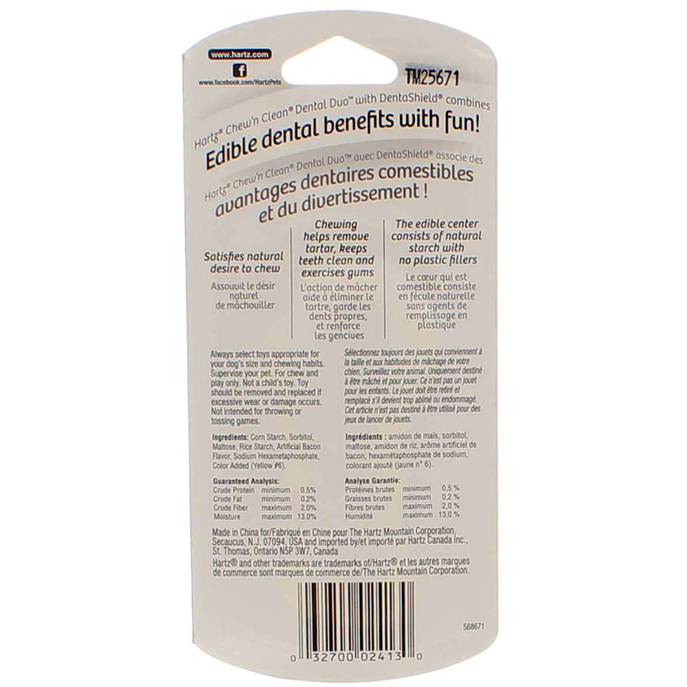 Hartz Chew N Clean Dental Duo color-varied pack adds engaging play variety.