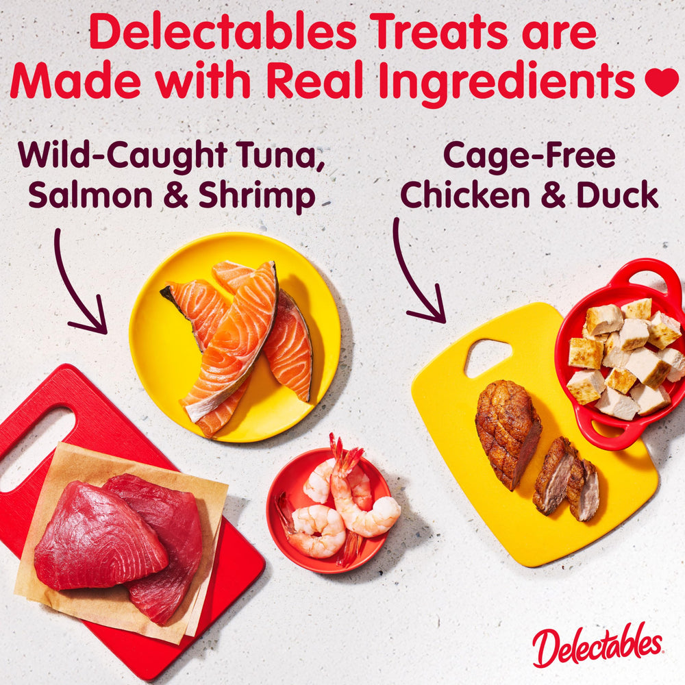 Hartz Delectables Bisque wild tuna pouch shows a seafood-forward option with hydration-friendly texture