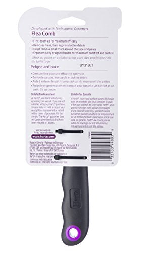Hartz Groomer's Best Flea Comb ergonomic handle provides comfortable grooming.