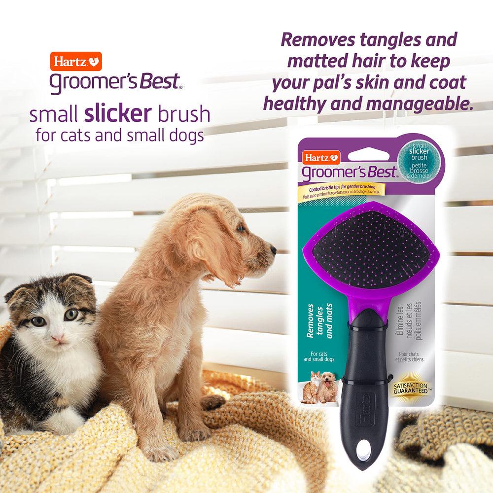 Hartz Groomer's Best Small Slicker Brush ergonomic handle for comfort