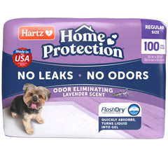 Hartz Home Protection lavender pad closeup shows absorbent layers and gel to prevent leaks