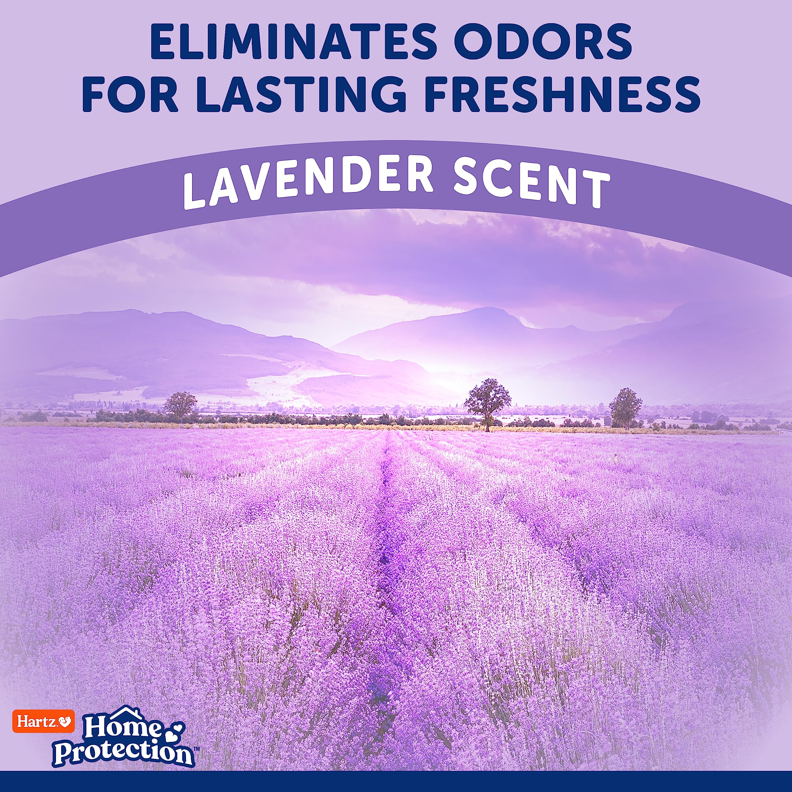 Hartz lavender pad odor-control feature shown through scent release and odor neutralization