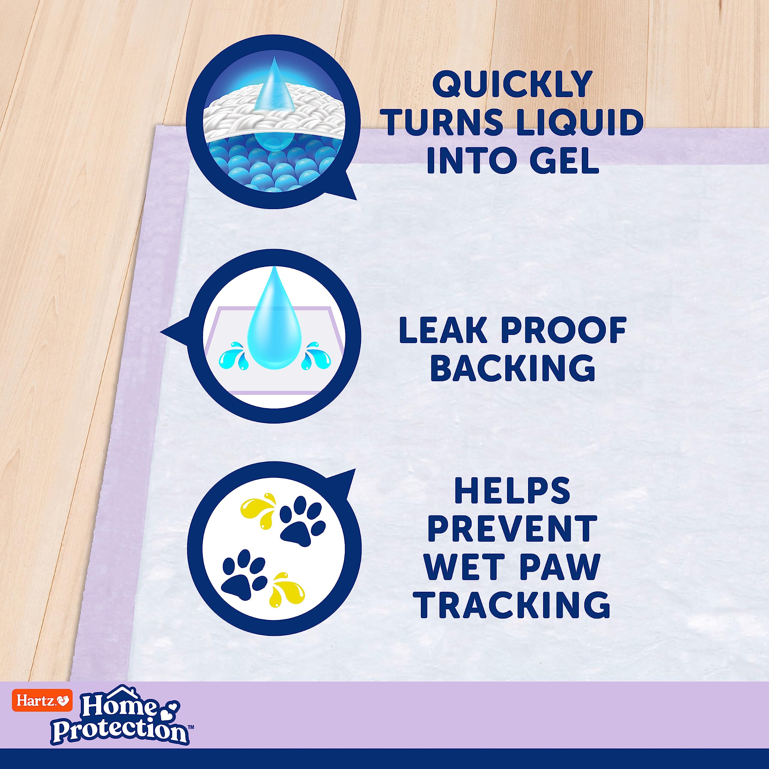 Hartz pad waterproof backing demonstrates leak-proof protection for various floor surfaces