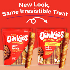 Hartz Oinkies Porkalicious Twists con ingredientes reales visibles para recompensa