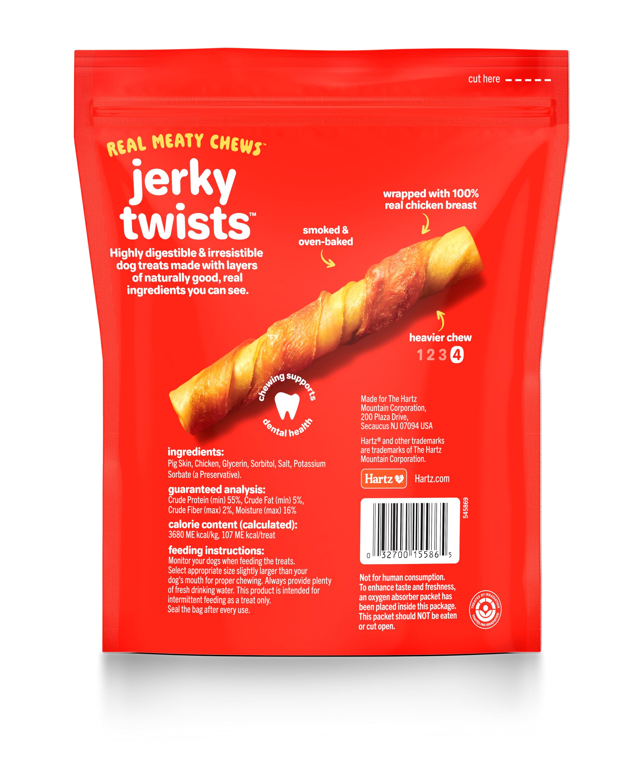 Hartz Oinkies Porkalicious Twists con pechuga de pollo real envuelta