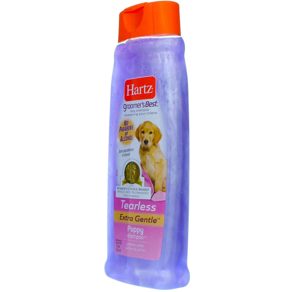 Hartz Puppy Shampoo after-bath soft coat detail shows conditioning effect.