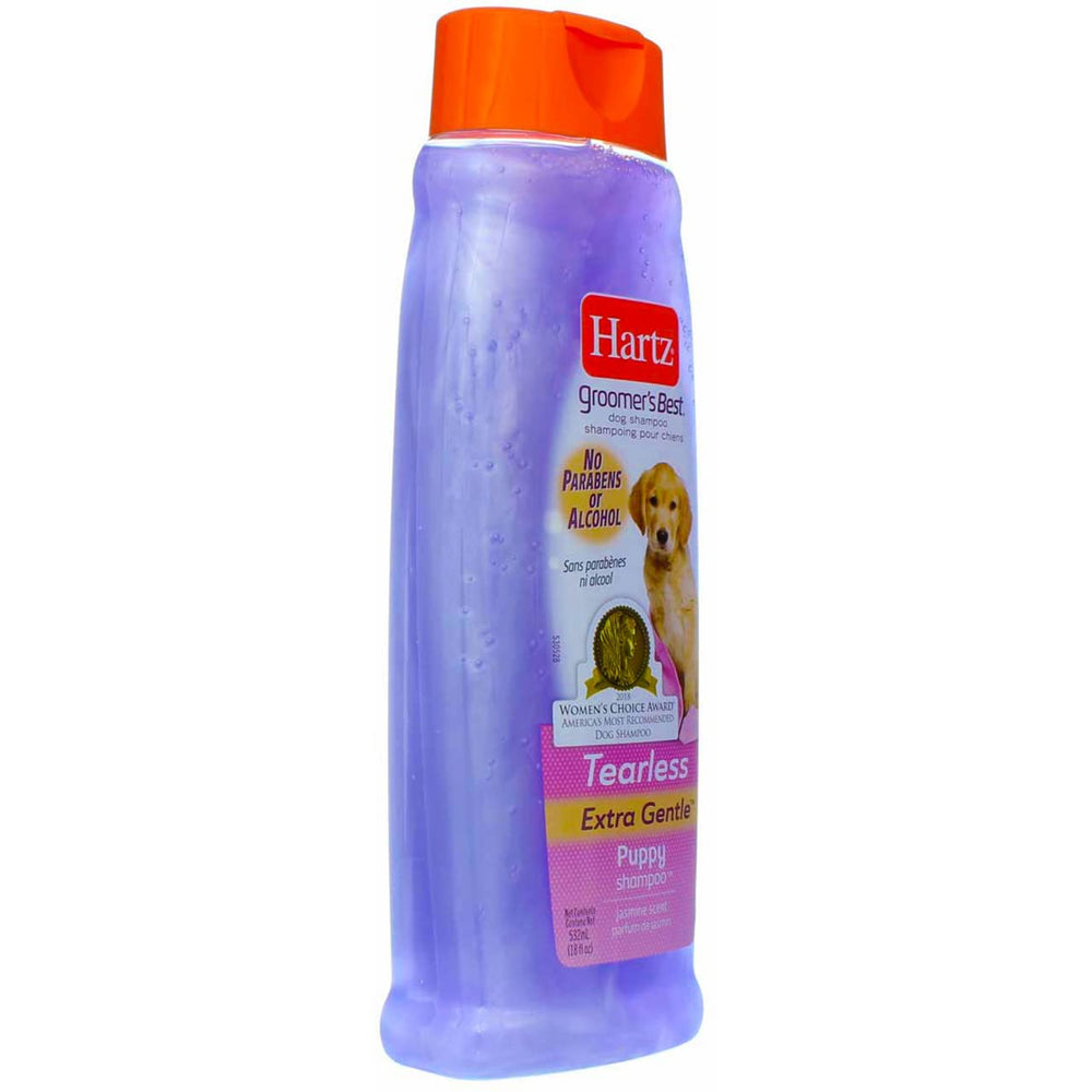 Hartz Puppy Shampoo wet coat demonstrates easy rinse and soft fur.