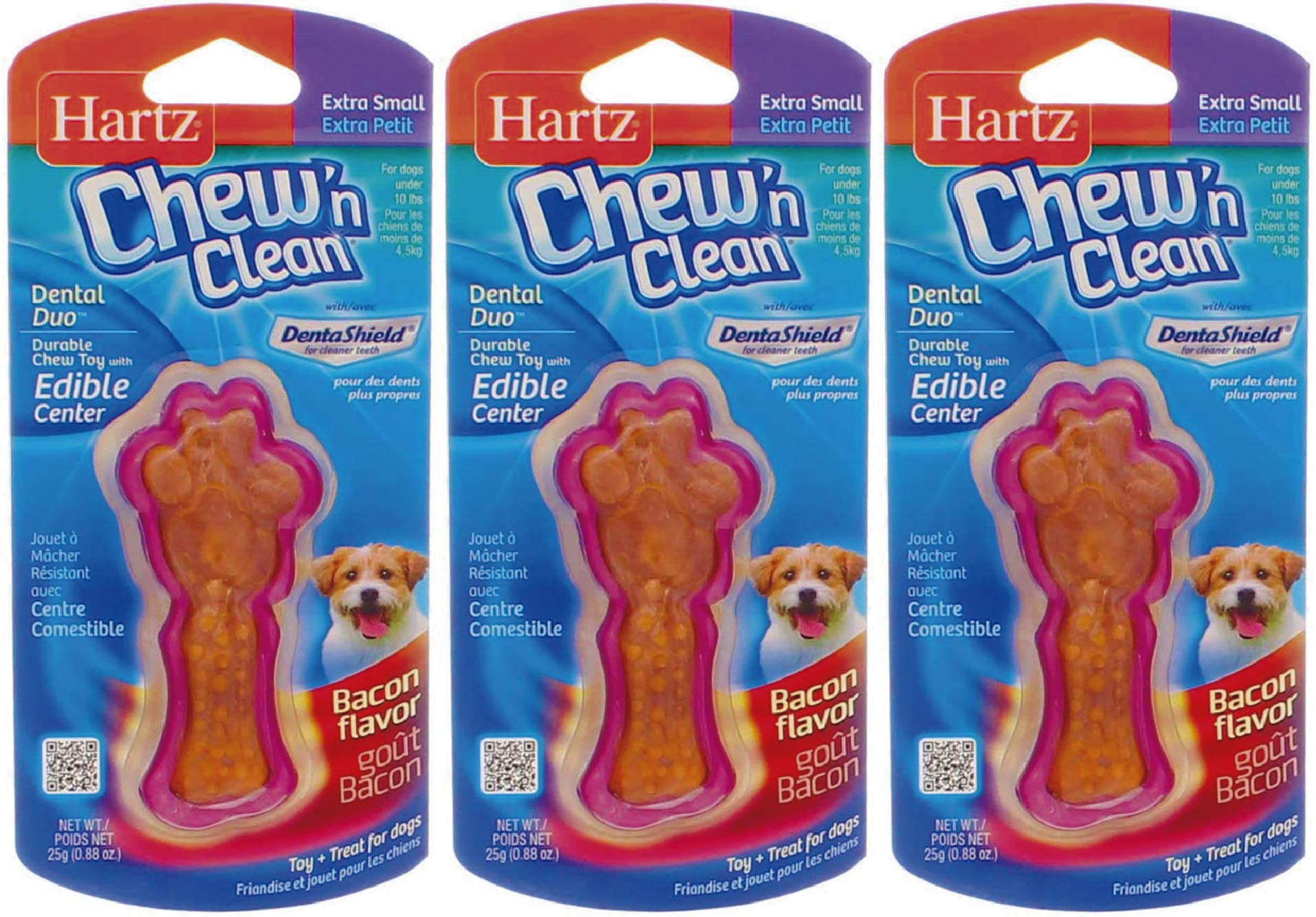 Hartz Tiny Dog Dental Duo nylon-shell exterior for durable chewing sessions.