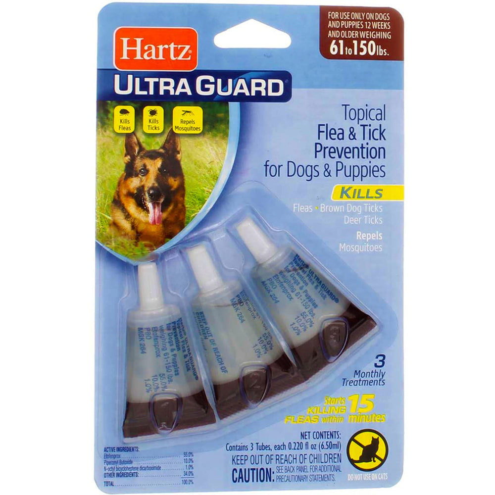 Hartz UltraGuard flea-tick drops application dropper shows easy, fast-acting protection for pets