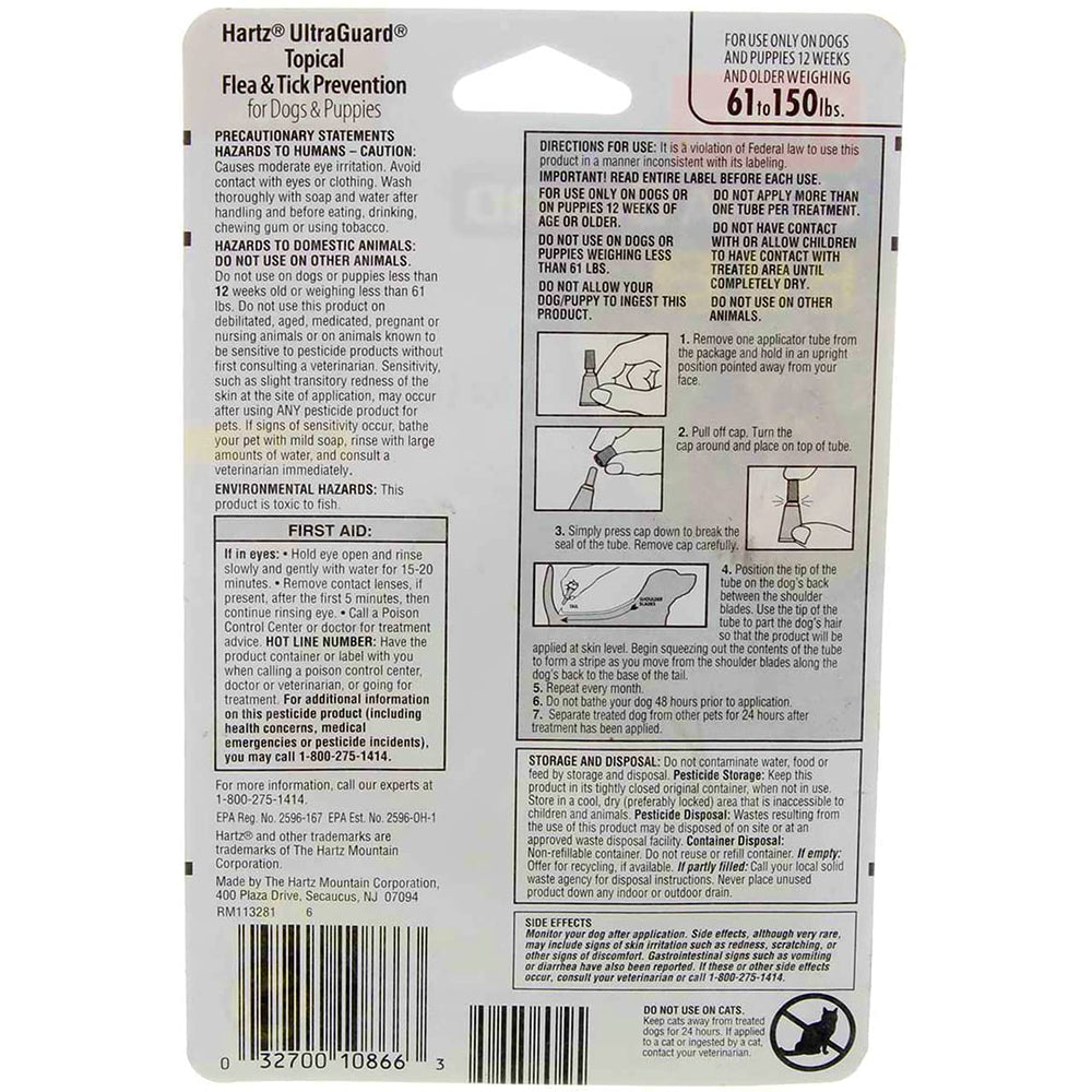 Hartz UltraGuard flea-tick protection 30 days visual communicates month-long protection