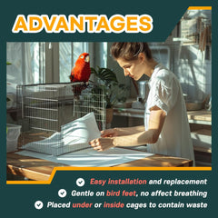 HA SHI Bird Cage Liner 31x21-5in sheets for customizable fit.