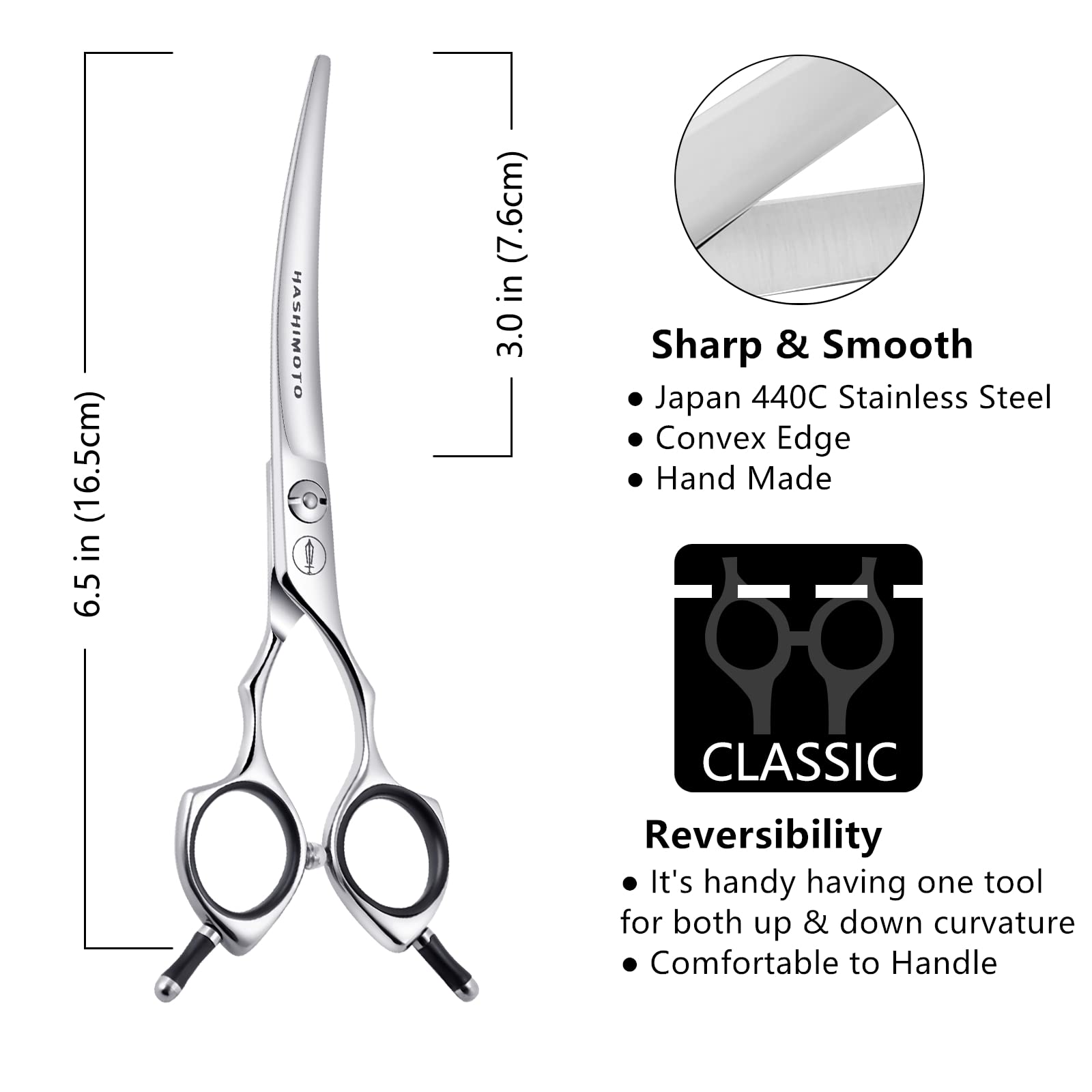HASHIMOTO dog grooming scissors lightweight design aids comfortable all-day trimming.