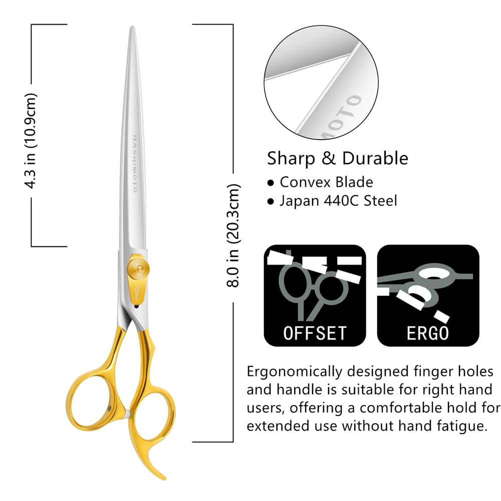 Hashimoto ergonomic handle right-handed design reduces hand fatigue during grooming