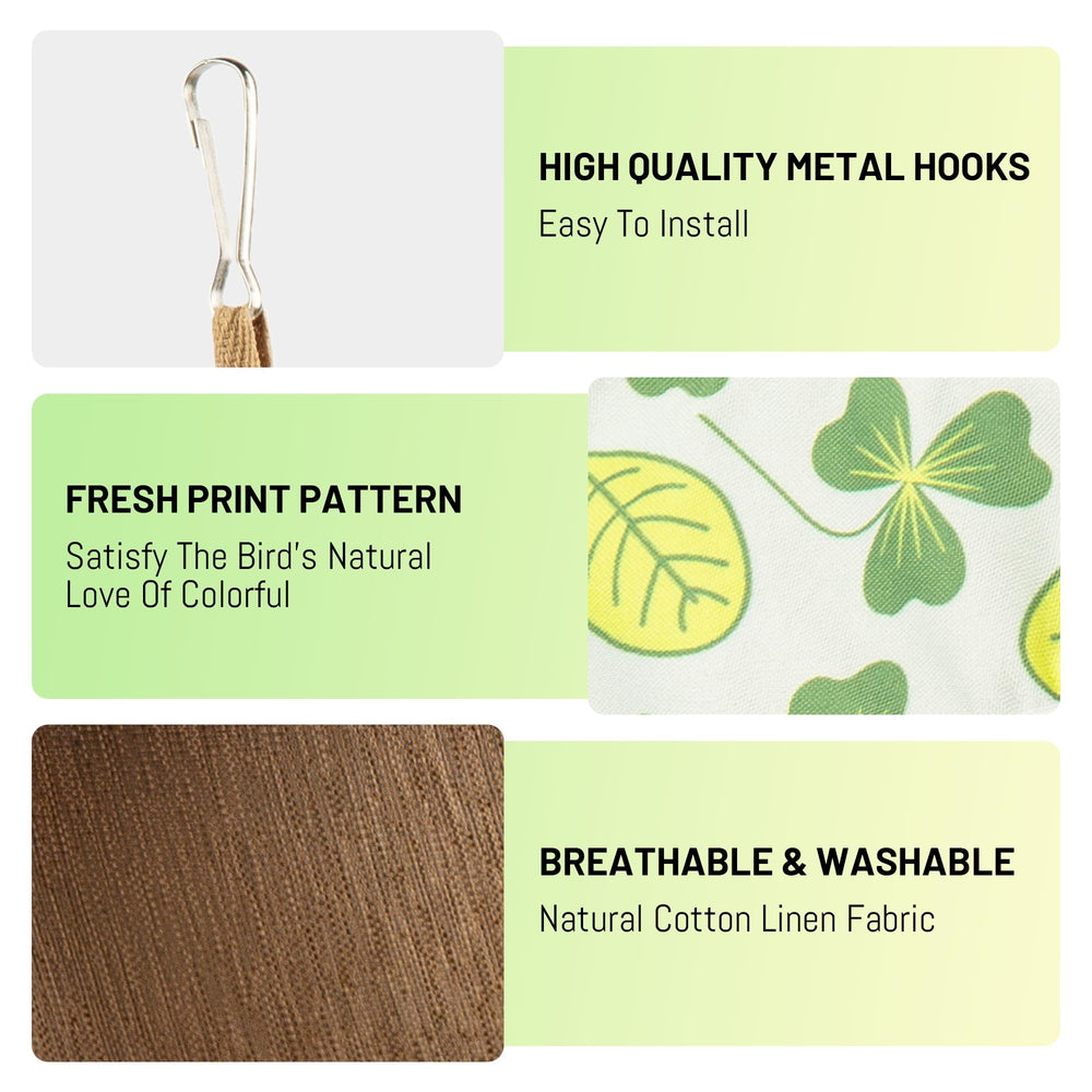HASSLICKIT Bird Hut edge-stitching protects feathers during movement.