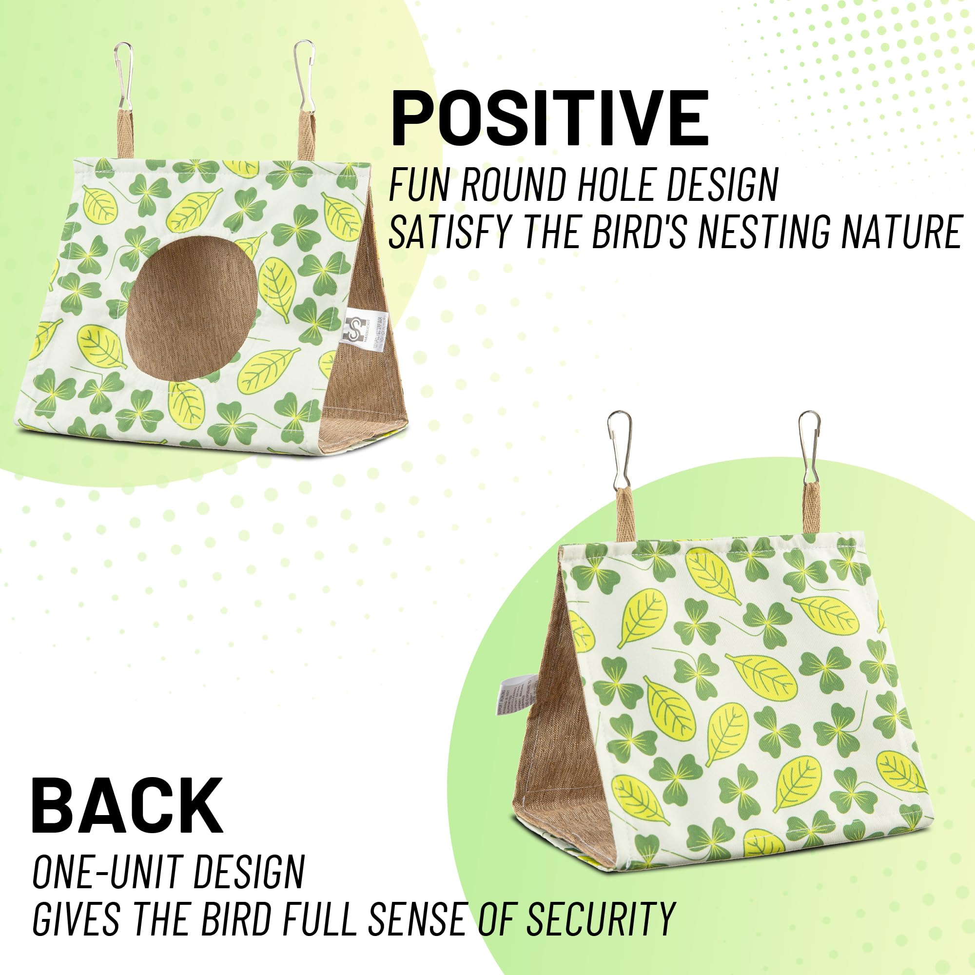 HASSLICKIT Bird Hut top-hooks showing easy hanging and secure placement.
