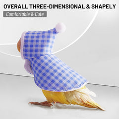HASSLICKIT parrot cloak blue cape showcases three-dimensional shape for comfortable movement.