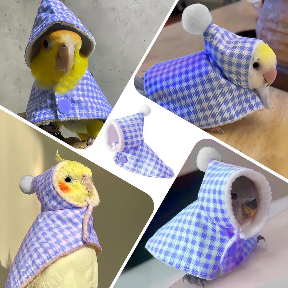 HASSLICKIT washable blue bird costume shows easy wash and air-dry care.