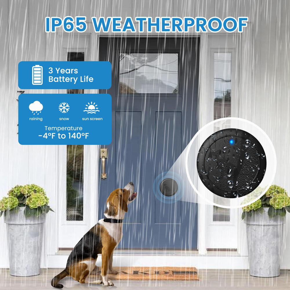 Hathever dog door bell button attached with Velcro for quick placement