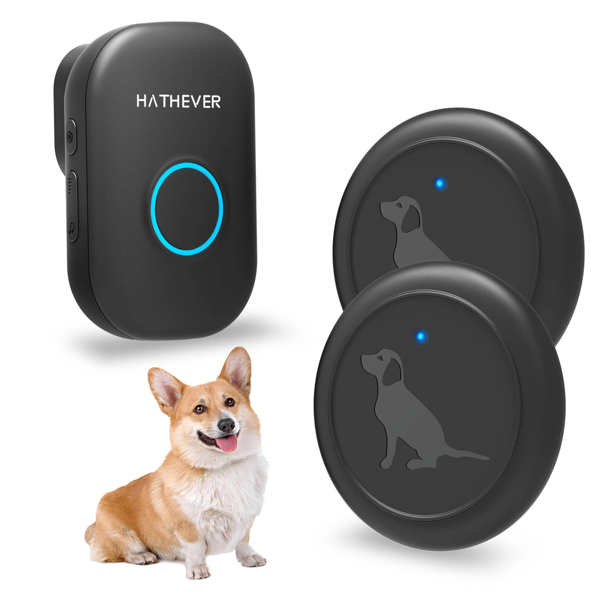 Hathever dog door bell receiver front view shows reliable wireless alerts for eager pets