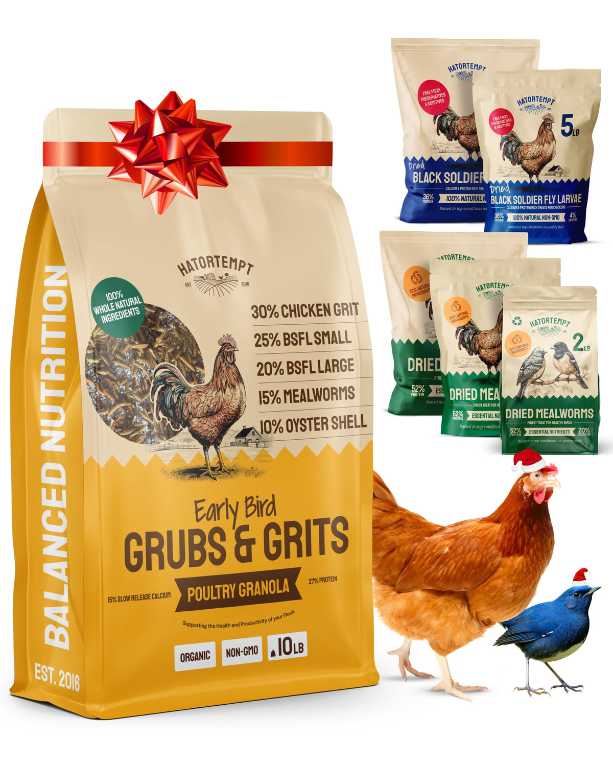Hatortempt chicken feed granules 10lb pack for easy feeding and nutrient boost.