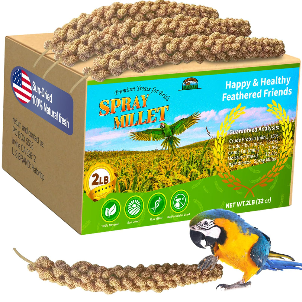 Hatortop Millet Spray bird seed package promoting enrichment through foraging