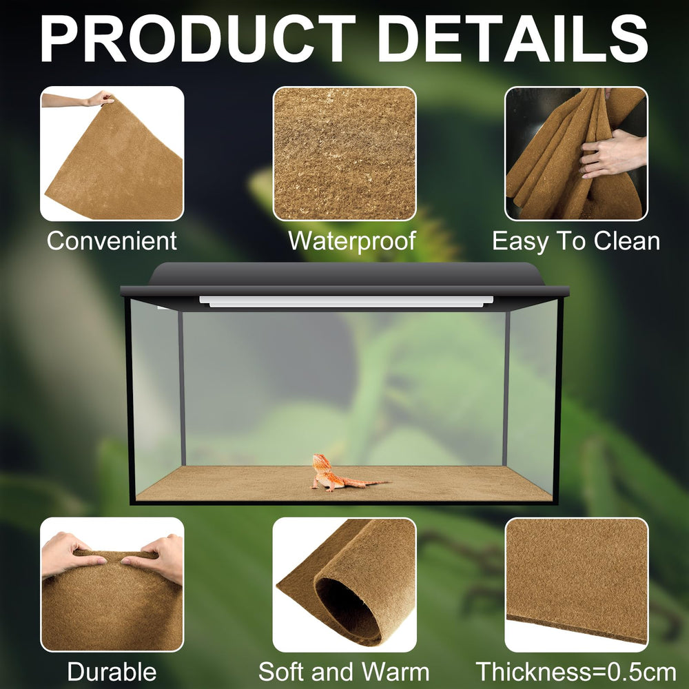 Haull reptile carpet liner fits tortoise and bearded dragon for dry, comfortable habitat