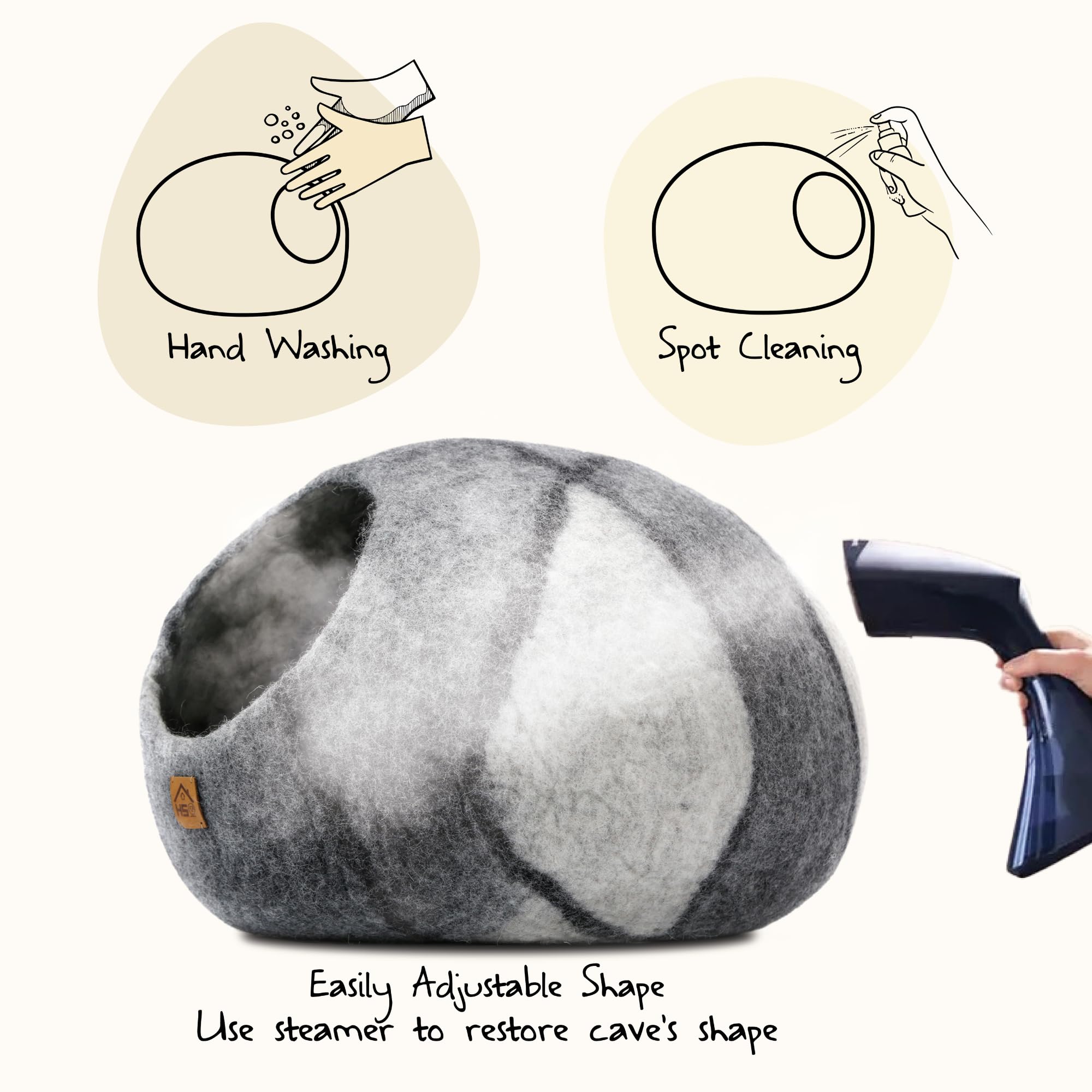 HAUSSIMPLE 19-inch-diameter dome confirms ample lounging space for adult cats.