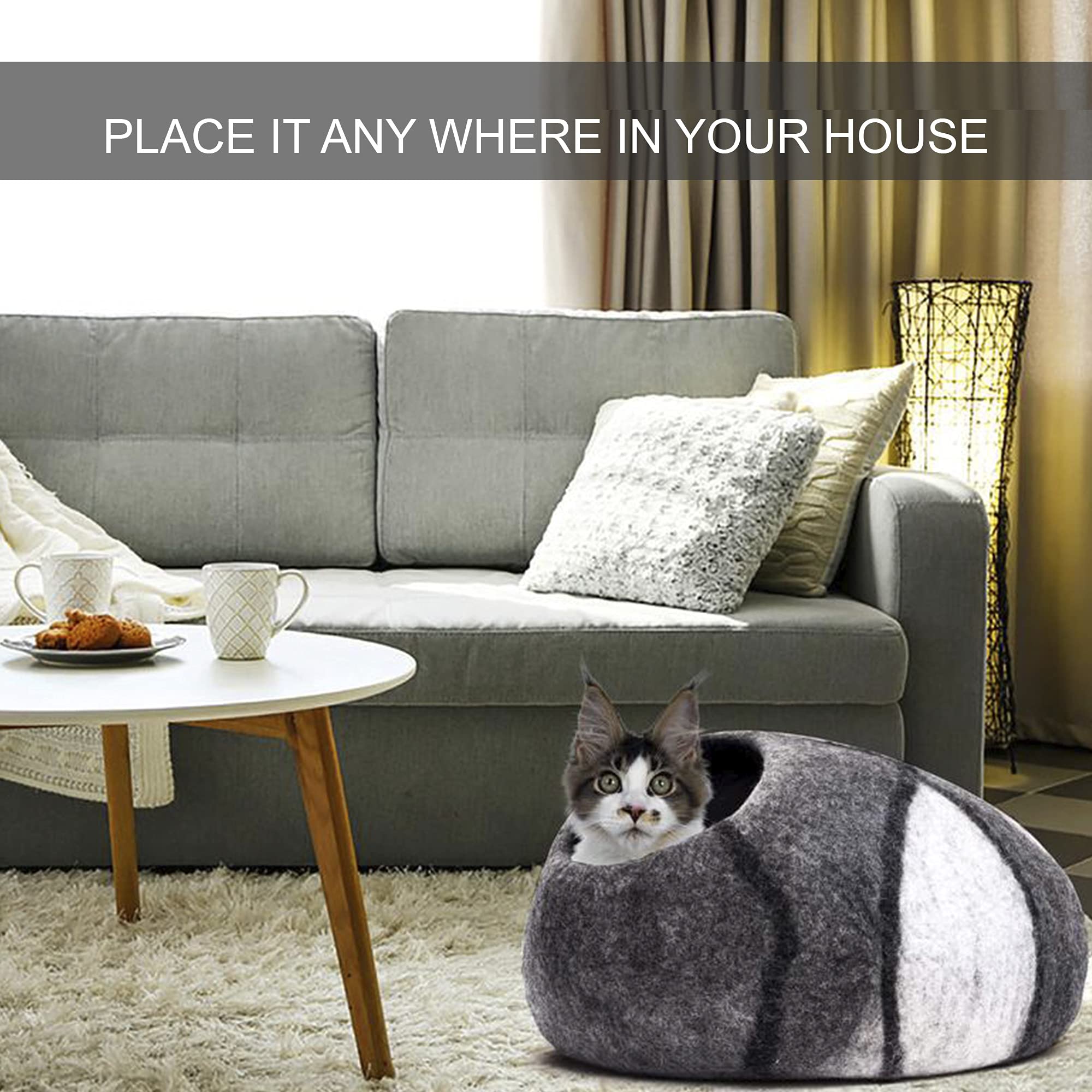HAUSSIMPLE eco-friendly-material emphasizes natural merino wool and sustainable crafting.