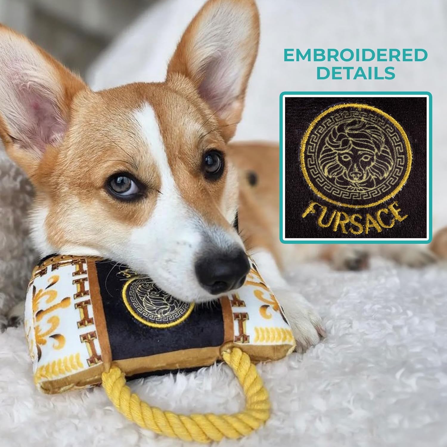 Haute Diggity Dog Fursace Handbag rope handle for tossing and tugging