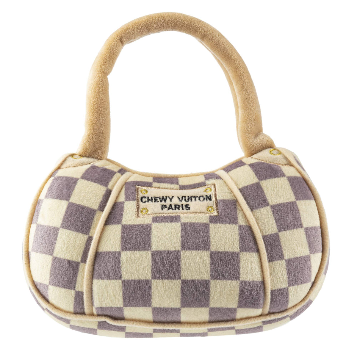 Haute Diggity Dog Checker Chewy Vuiton Handbag front shows chic checker pattern for stylish fetch moments