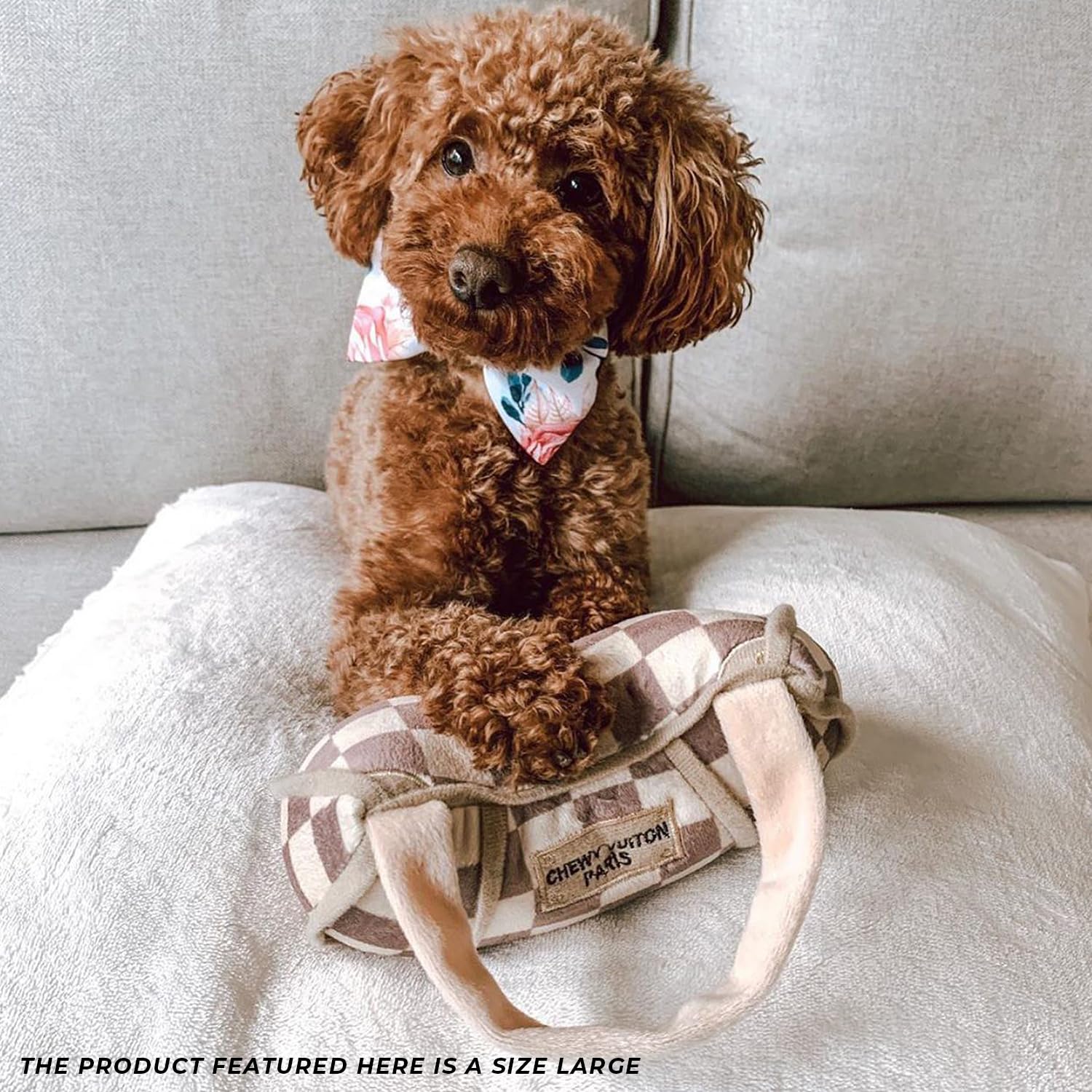 Haute Diggity Dog Checker Chewy Vuiton Handbag machine-washable design simplifies cleanup after adventures.
