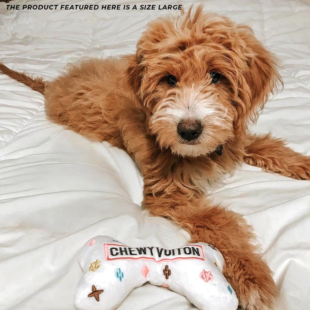 Haute Diggity Dog White Chewy Vuiton Bone large size suits all breeds.