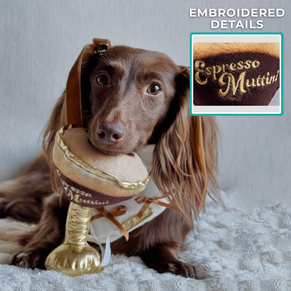 Espresso Muttini makes a fun dog birthday gift for dogs of all sizes.