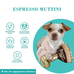 Gold accents on Espresso Muttini highlight premium parody styling by Haute Diggity Dog.