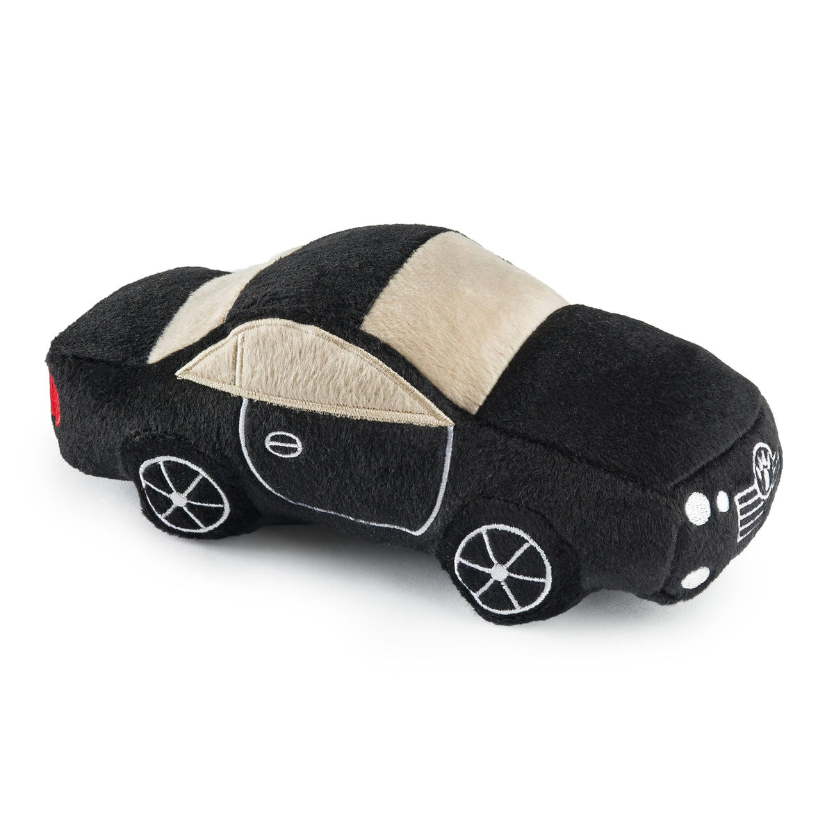 Haute Diggity Dog Furcedes Car Toy full view, stylish plush for engaging play.