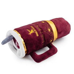 Haute Diggity Dog Holiday Snuggly Cup Toy side view for versatile indoor play and comfort.